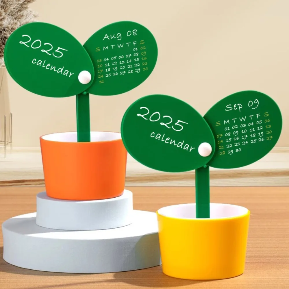 New Plastic Desk Calendar Creative Multi-function Table Calendar 2025 Year Stationery Storage Box Home Office School