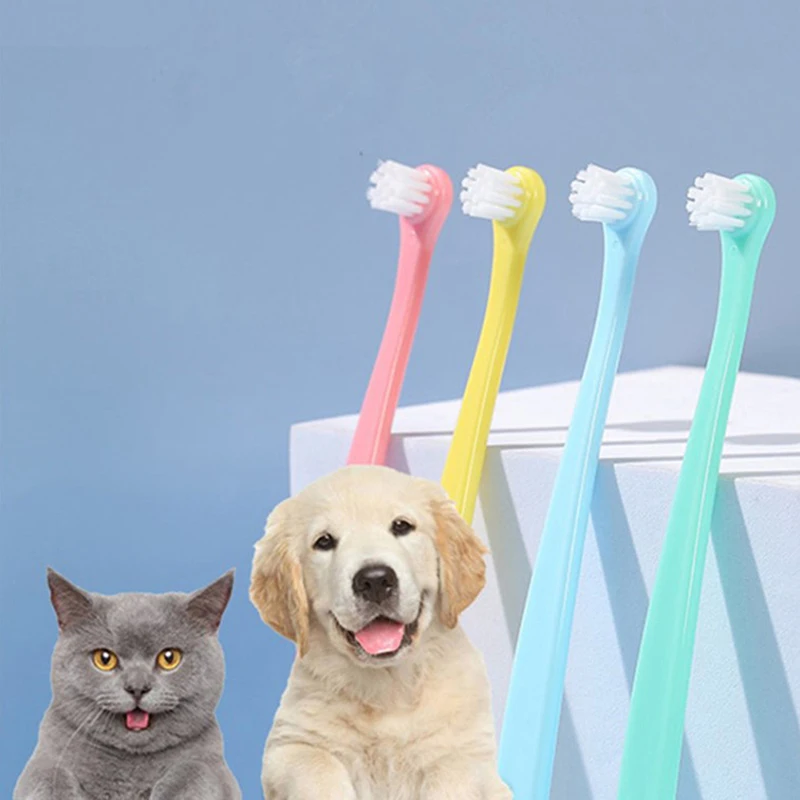 Dog Toothbrush Dog Teeth Cleaning Small Head Brush Pet Grooming Cat Toothbrush Pet Products for Dogs Teeth Mouth Cleaning Tools