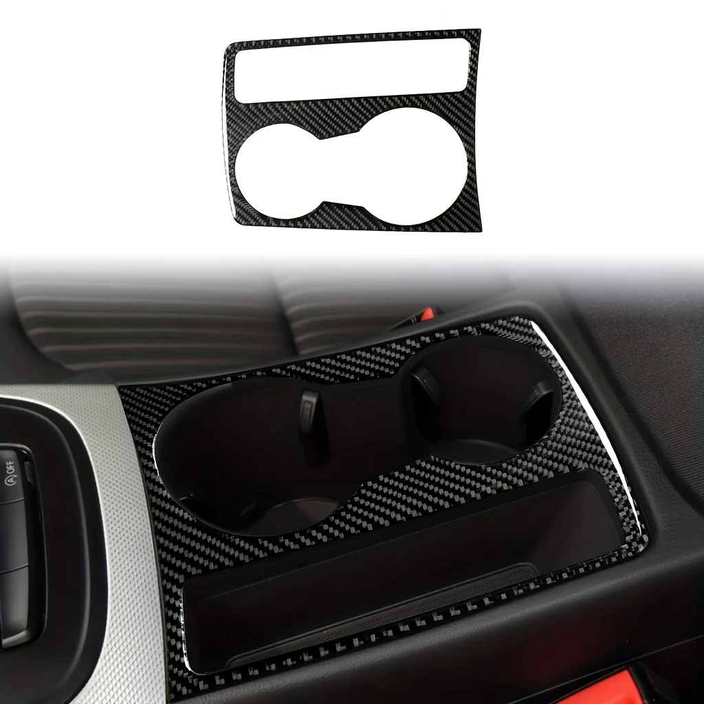 For Audi A4 B8 A5 2009 2010 2011 2012 2013 2014 2015 Carbon Fiber Center Console Water Cup Holder Cover Trim Car Interior Parts