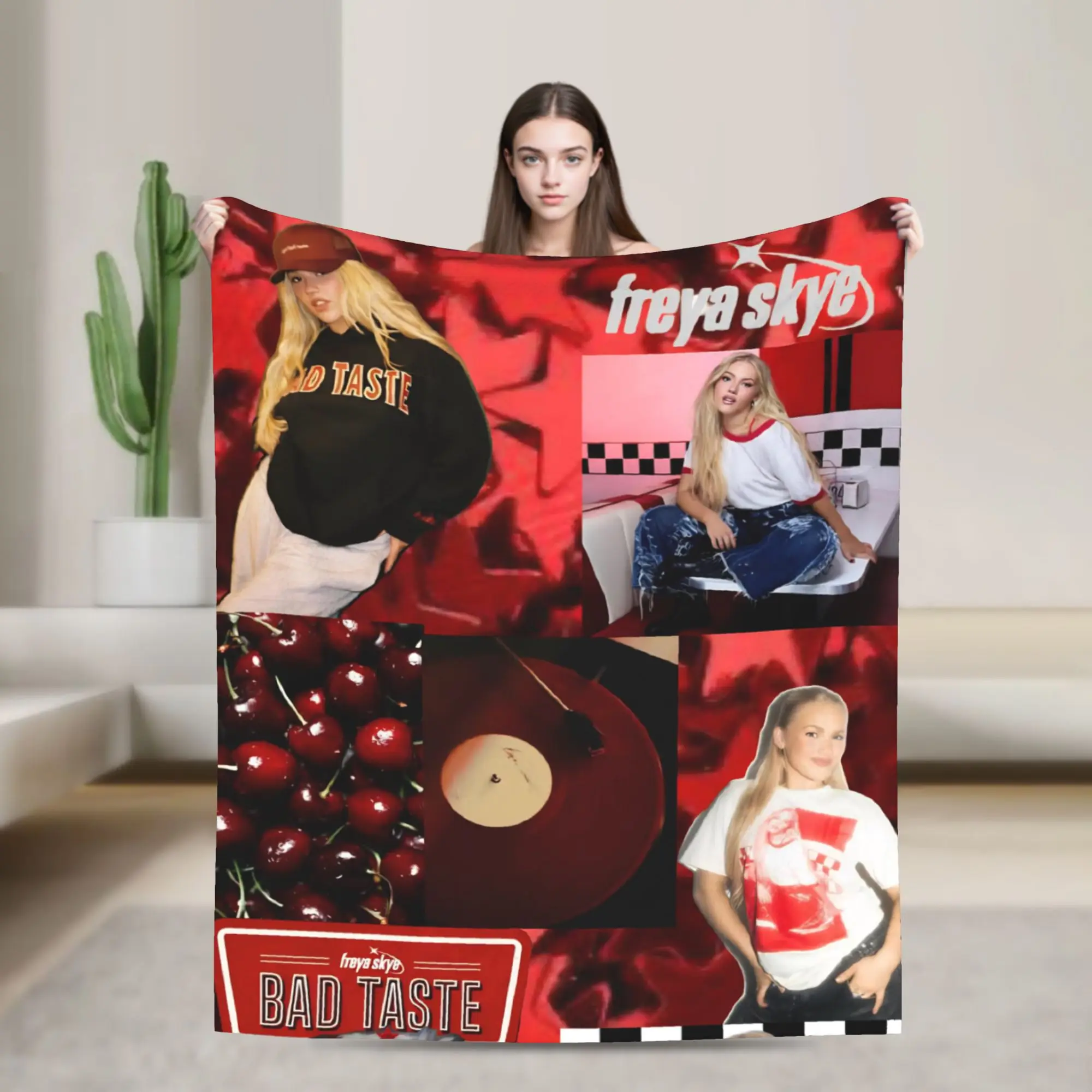 Bad Taste Freyas Singer Skyes  Blankets Flannel  Lightweight Thin Throw Blanket for Car Sofa Couch Bed Rug