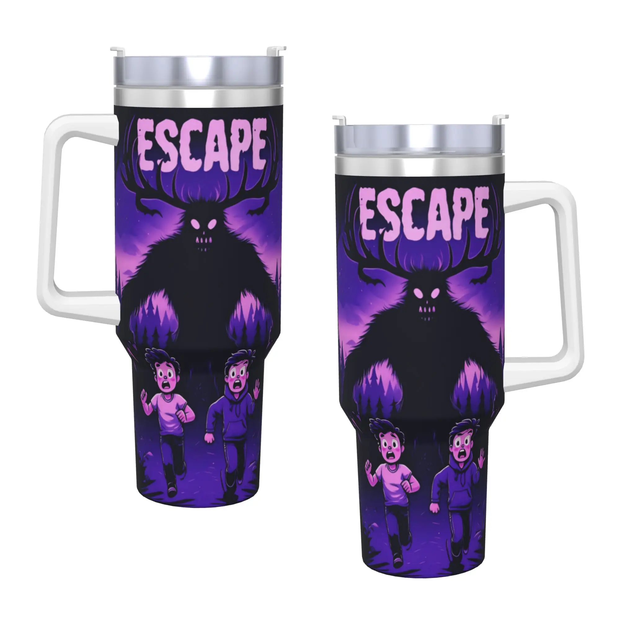 Stainless Steel Tumbler Escape 99 Nights Halloween Thermal Cups  Portable Cold Drink Car Mugs Travel Design Water Bottle