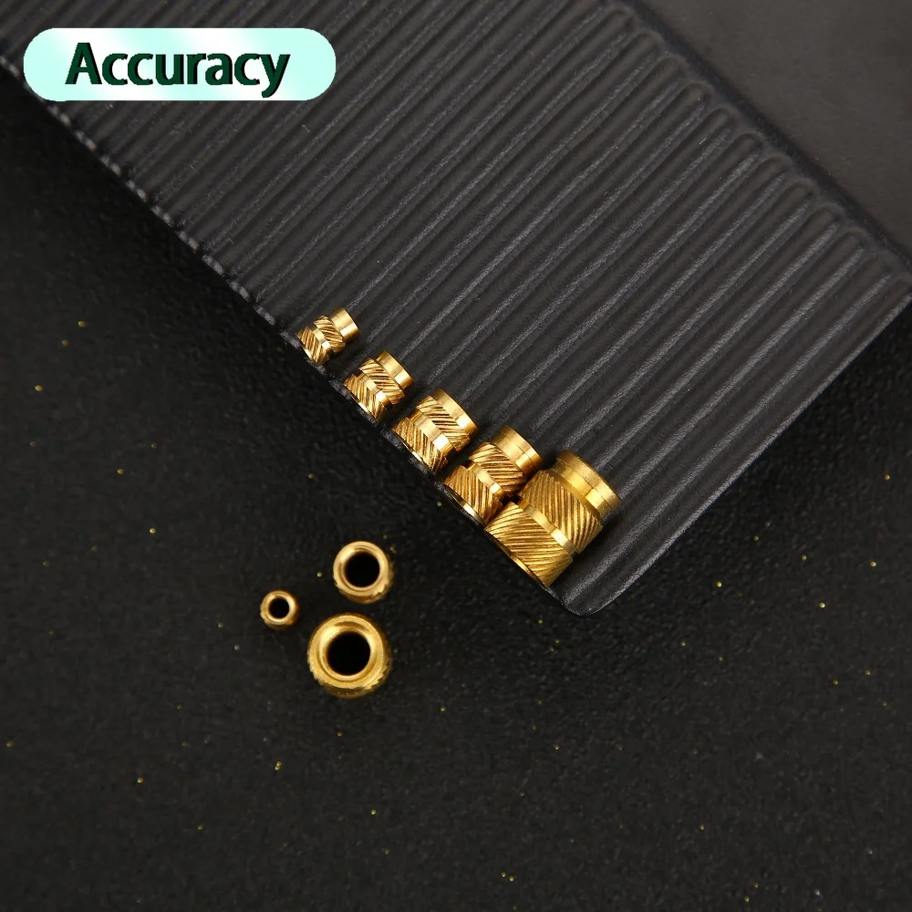 M2.5 50pcs Brass Hot Melt Insert Nuts Heating Molding Copper Thread Inserts Nut SL-type Double Twill Knurled Injection 3Dprinter