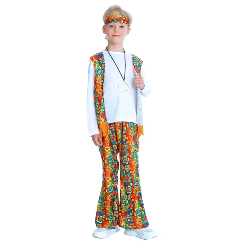 

Children's Halloween party, hot dance, disco, hip-hop singer, hippie performance costume, role-playing
