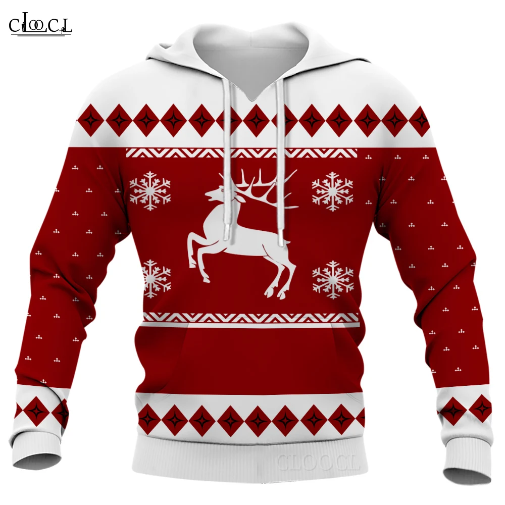 Cloocl feminino moletom com capuz gráfico 3d boneco de neve natal impresso moletom com capuz masculino pullovers casual feminino trajes de natal