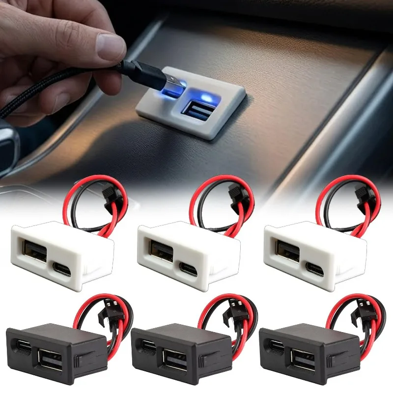 

Двухслойная USB-розетка Type-C и водонепроницаемая зарядная USB-розетка для лампы с кабельным разъемом