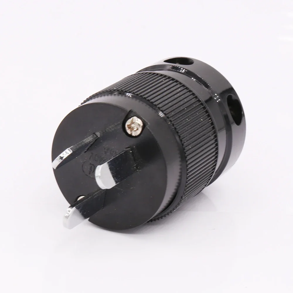 Cable macho de enchufe de alimentación de red AU chapado en rodio de alta gama de 2 piezas HiFi de 3 pines