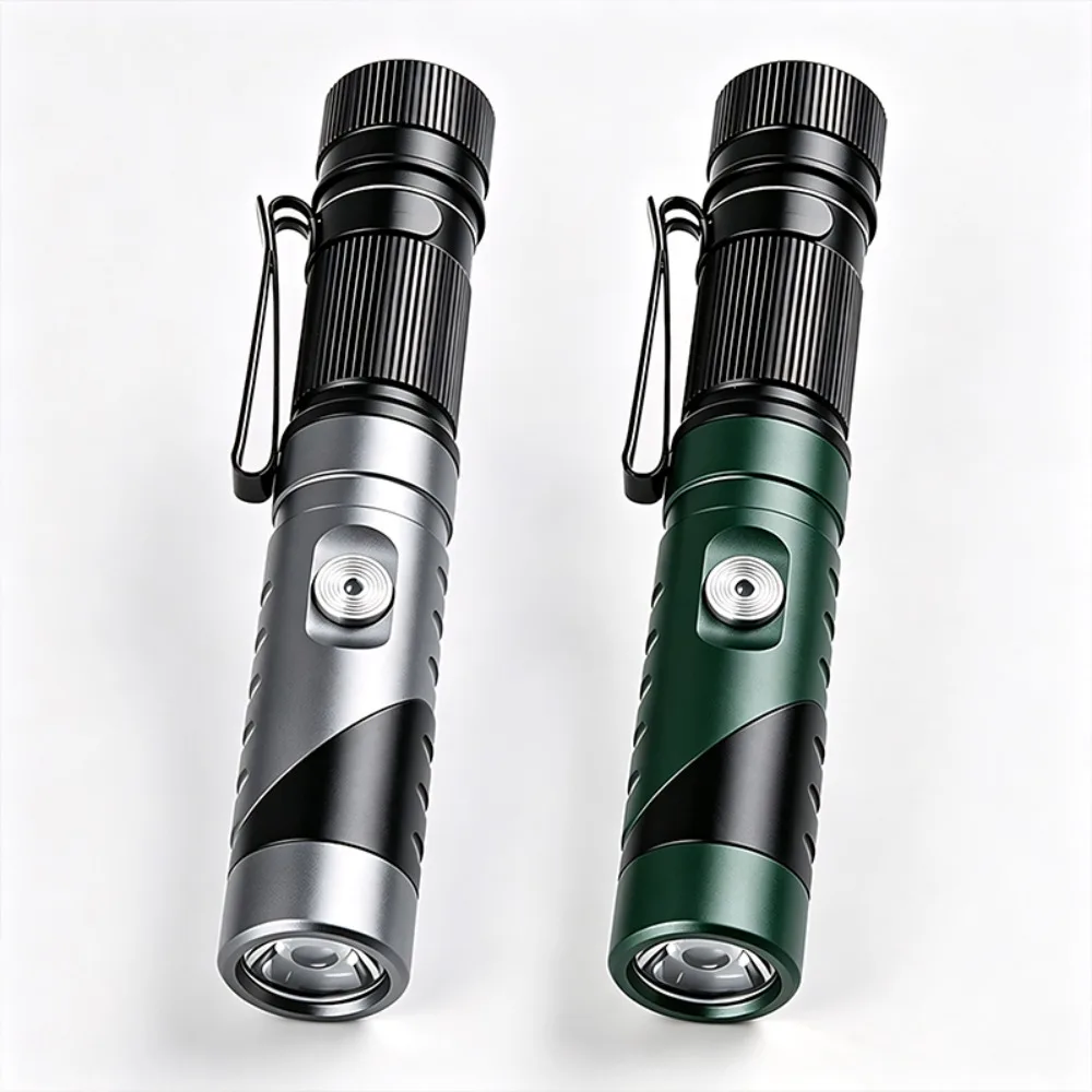 90° Right Angle Bright Flashlight Rotatable Magnetic Pen Clip LED Portable Multifunctional Head Torch for Car Repair Workshop