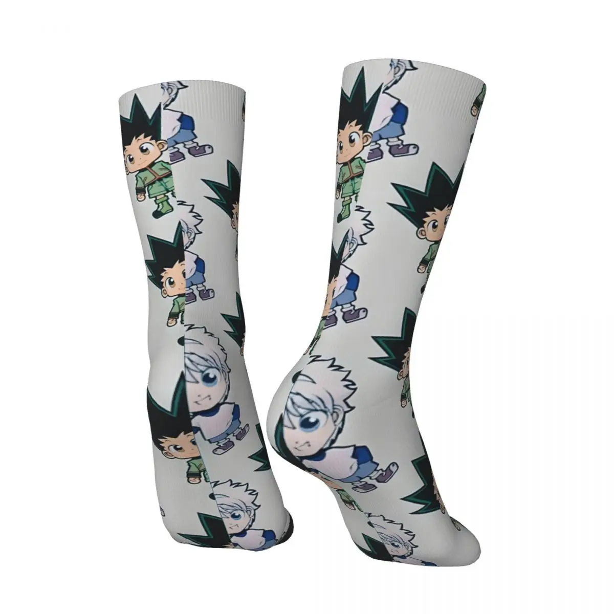 Hip Hop Retro Cute Gon And Killua Crazy Men's compression Socks Unisex Hunter Hunter Anime Harajuku Seamless Printed Crew Sock