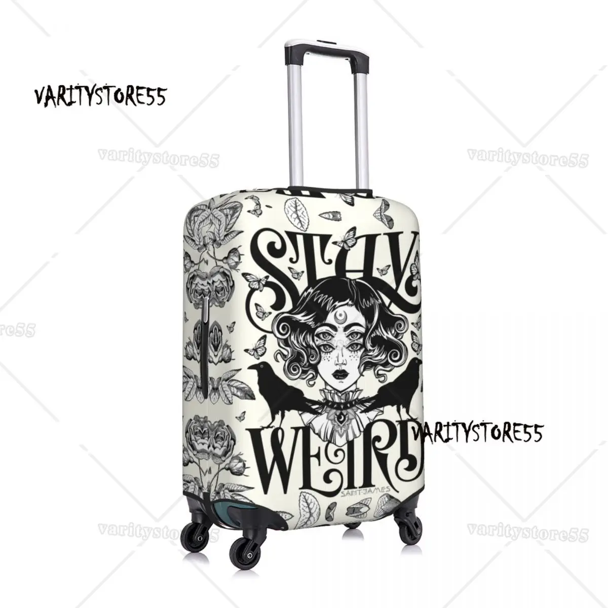 Custom Travel Luggage Cover Elastic Halloween Witch Suitcase Cover Protector Fit 18-32 Inch