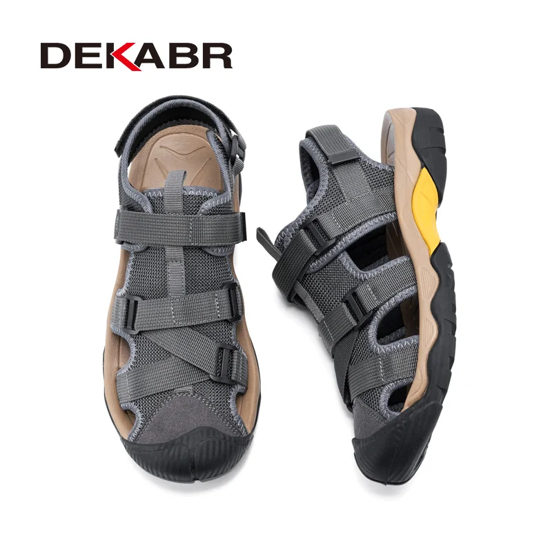 DEKABR Couples Spring Summer Beach Sandals Air Permeable Fabric Surface Portable Outdoor Quick Dry Water Friendly Footwear