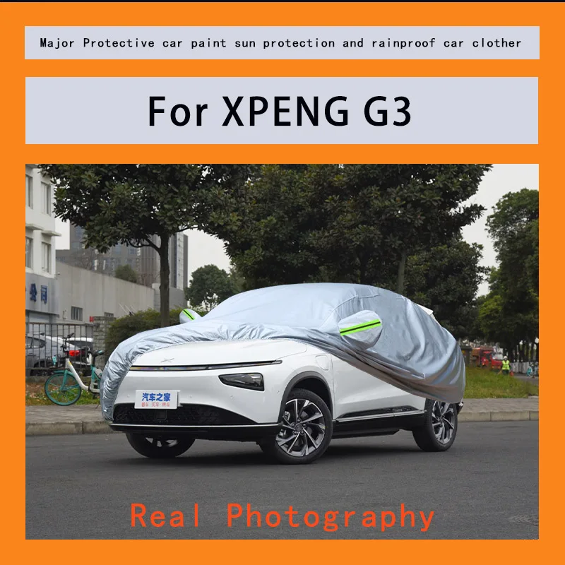 

﻿﻿For XPENG G3 Car Covers Outdoor Waterproof Dustproof Sun Rain Snow Protection Thick Oxford Cloth Full Outer Cover