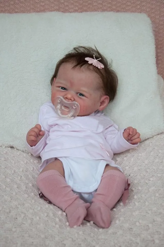 NPK 19inch Reborn Vivi Baby Doll - Newborn Girl Realistic Soft Touch Hand-Rooted Hair High-Quality Handmade Lifelike Art Doll