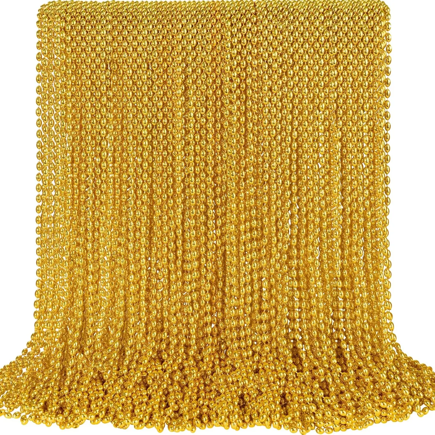 

100 шт. золотых бусин для ожерелья, золотые овальные бусины для ожерелья на Марди Гра и Рождество, 30,5 дюймов, металлические бусы для костюмов, ожерелья для вечеринок
