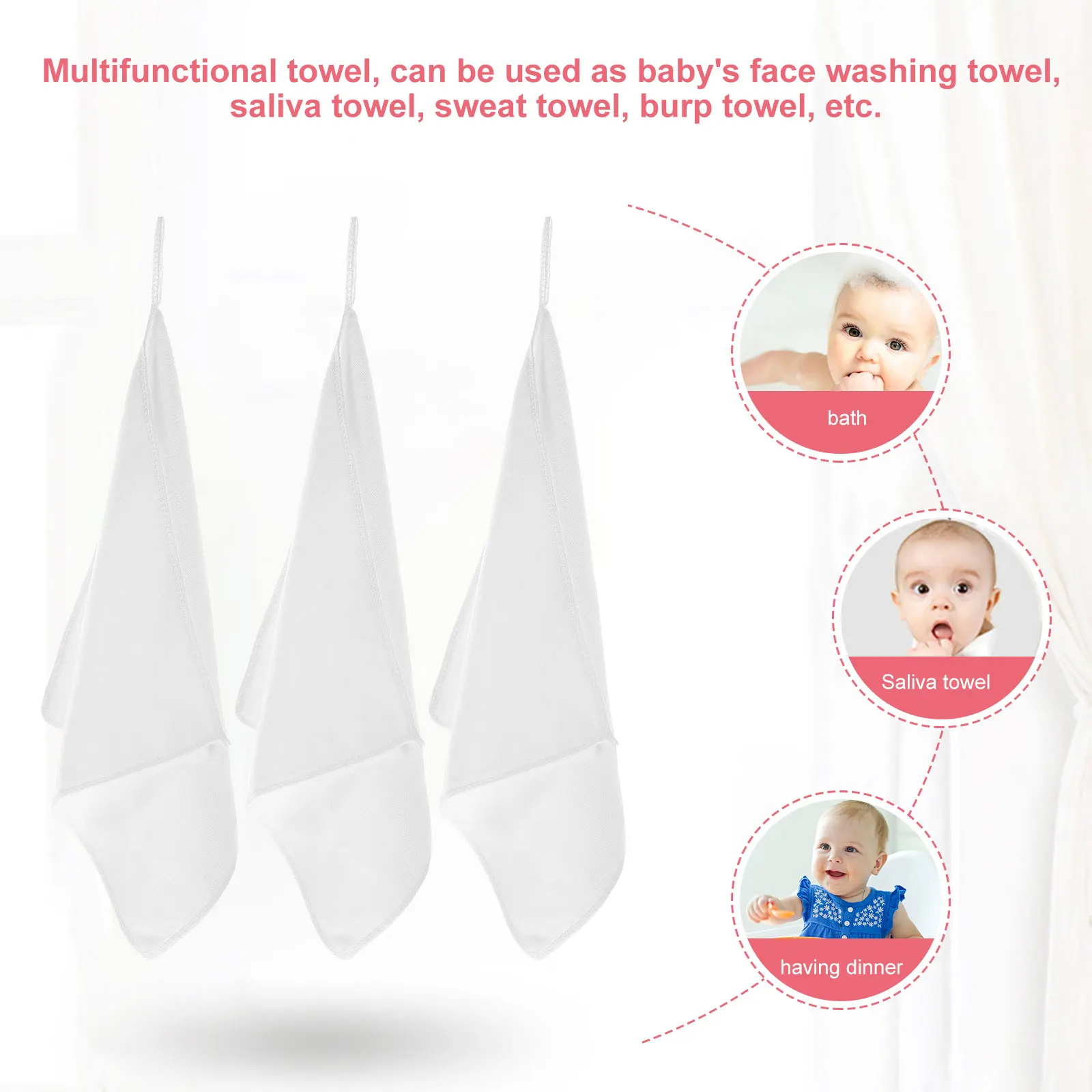 

10pcs White Cleaning Rags Towels for Kitchen Dishes Cloth Wiping Duster Table Polyester Absorption Durability
