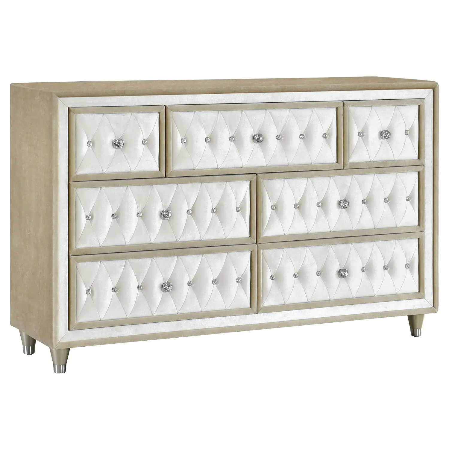 Ivory & Camel 7-Drawer Bedroom Dresser 60.5-Inch Storage Organizer, Customized