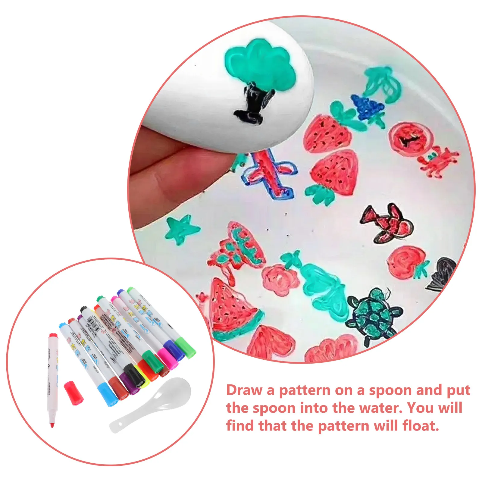 1Set Colored Floating Marker Pen Set Whiteboard Markers Smooth Writing Waterproof Classroom Teacher School Supplies