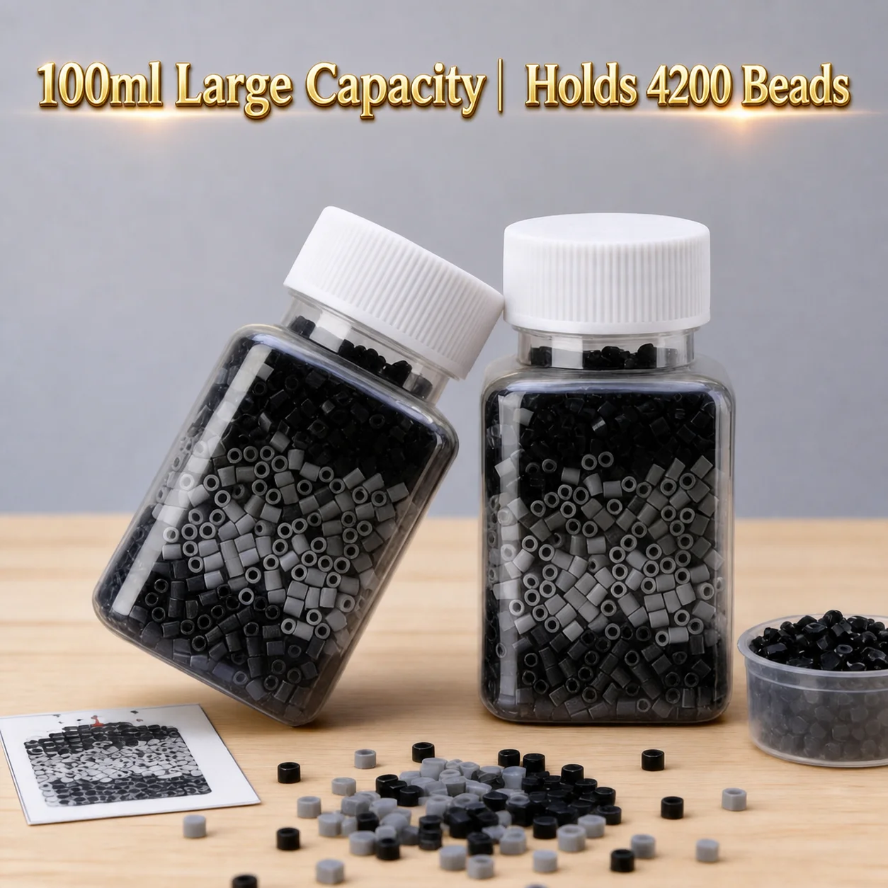 Diy Craft Beads Storage Bottle Airtight Pet Storage Bottle Small Container Leakproof Square Storage Bottle For Home Organization