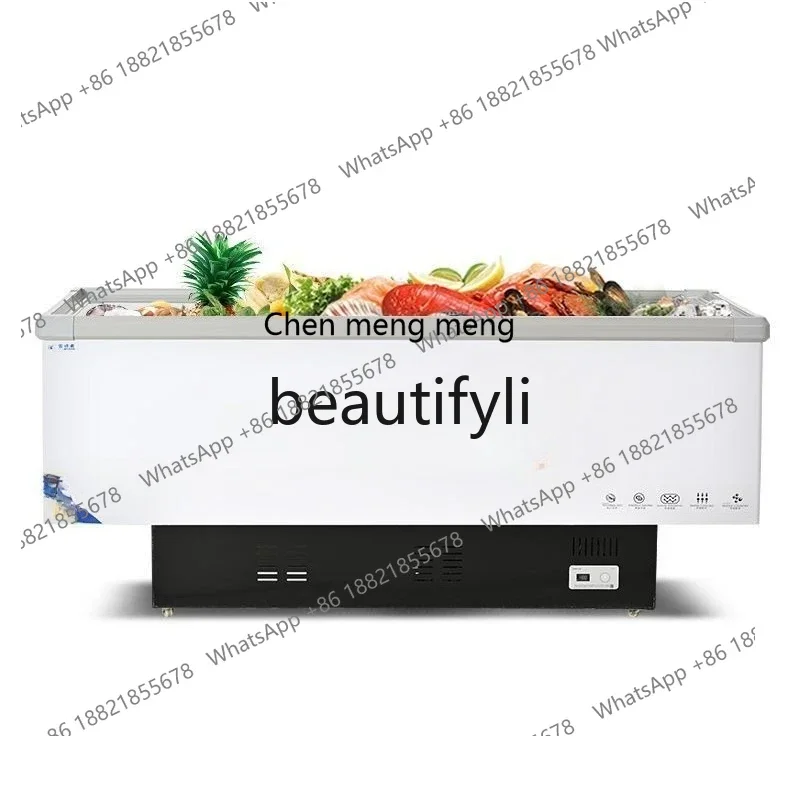 New arrive Commercial 1.8m Flat Display Cabinet Refrigerated Freezer One-Button Conversion Supermarket Commercial Display Cabine