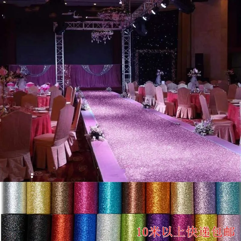 

Luxury Wedding Centerpieces Glitter Bling Carpet Aisle Runner Rug Indoor Outdoor 1.2M 1.5M Wide For Event T Station Decorations