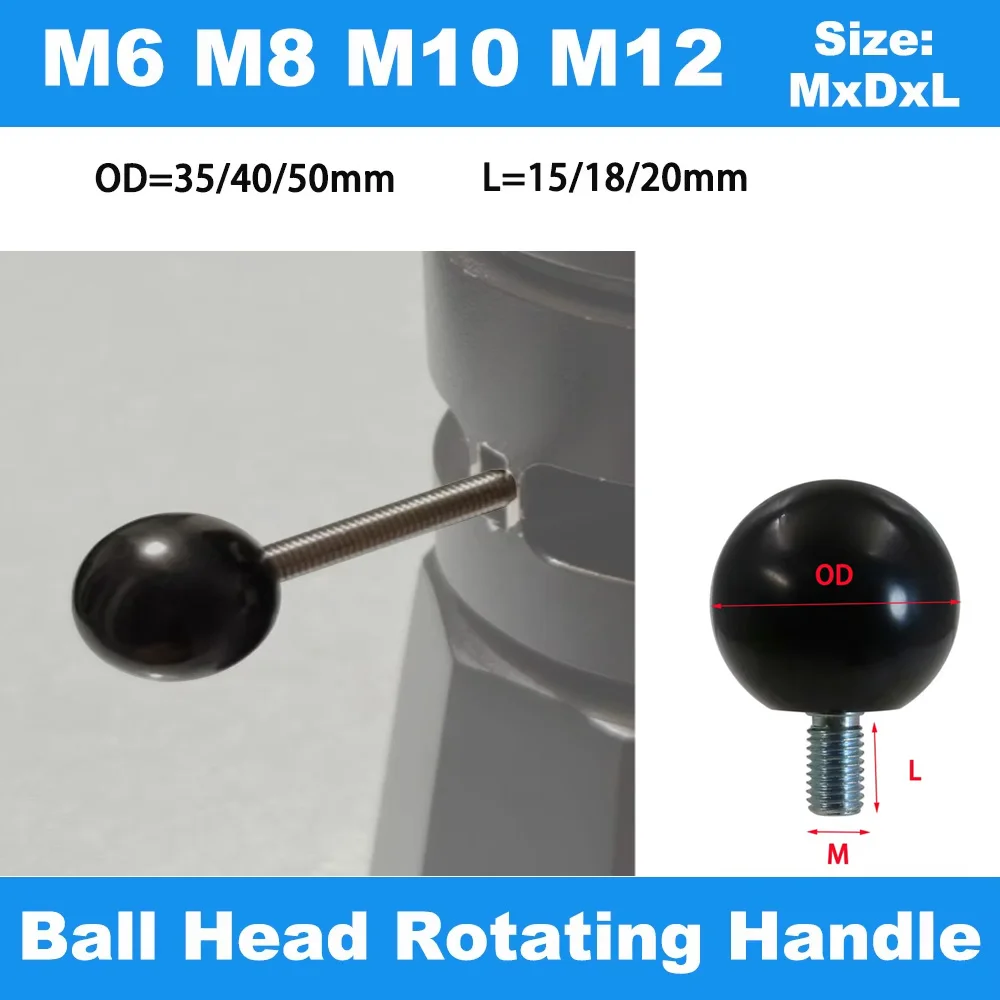 

M6 M8 M10 M12 Bakelite Ball Knob Handle Female Thread Rotating Ball Handle Industrial Machine Tool Replacement Operating Handle