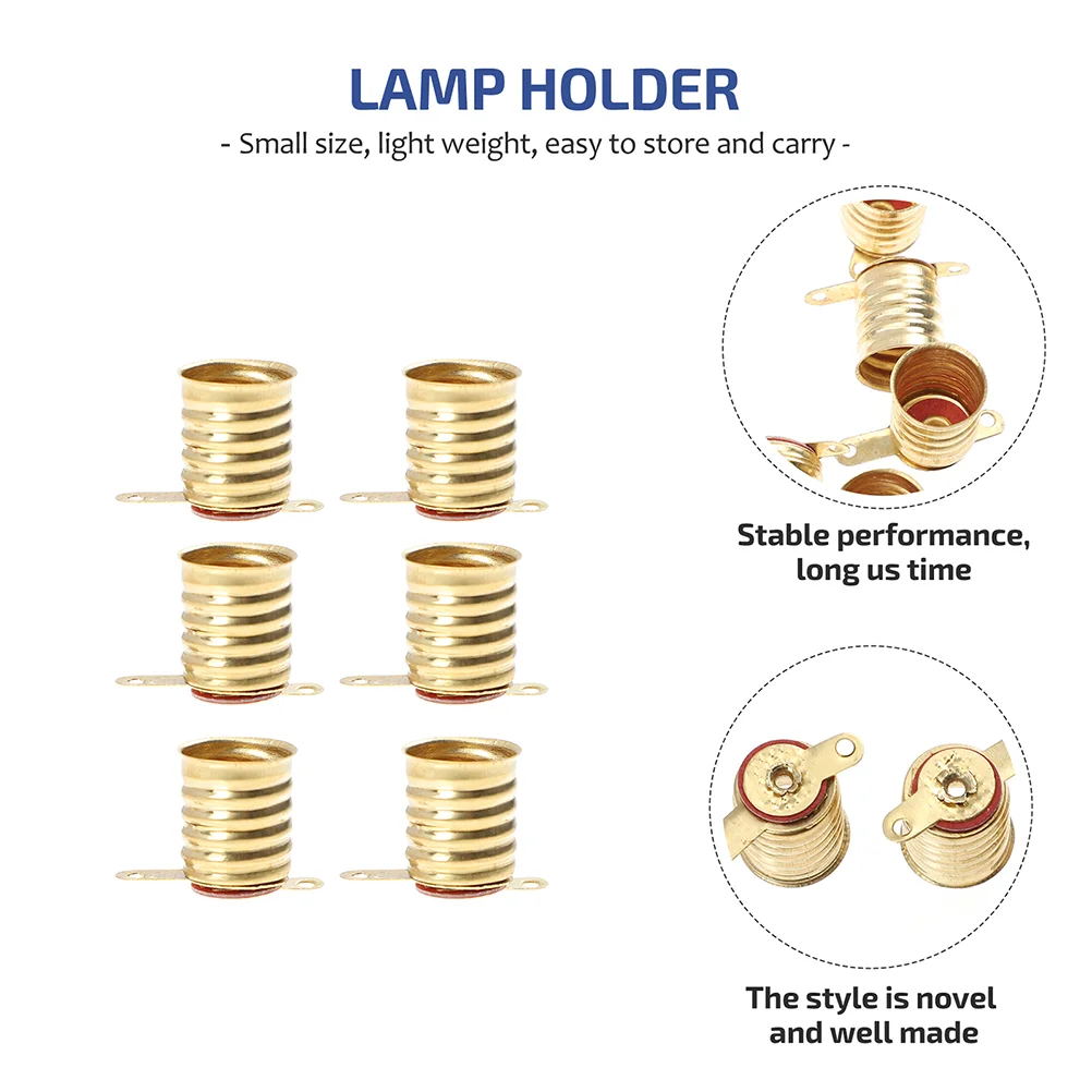 50 Pcs E10 Bulb Lamp Holder Light Bulbs Lamps Socket All Bronze Flashlight Mini LED