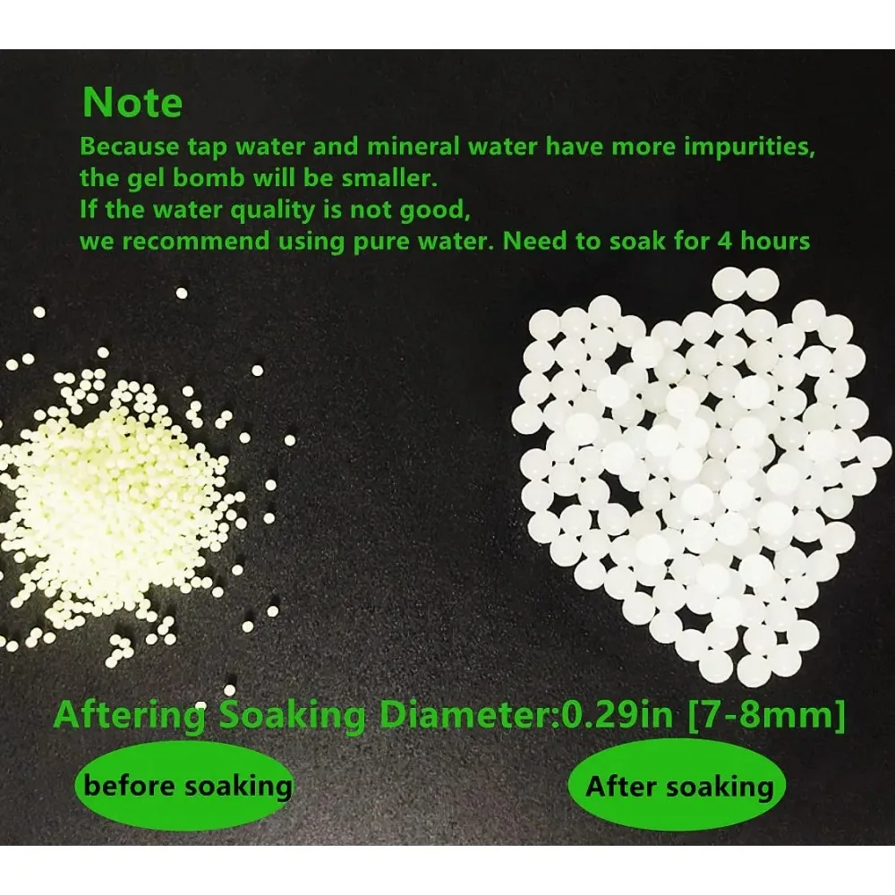 Gel Ball Gun Ammo Glow in The Dark 3000pcs Per Pack 7mm-8mm Water Beads Refill Non-Toxic & Luminous for Splatter Ball Gun