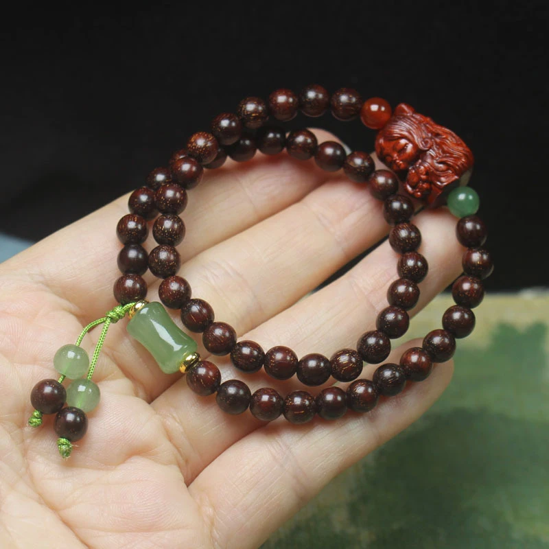 

Zambian Rosewood Blood Sandalwood 6mm Double-Loop Bracelet Fox Fairy Style Simple Buddhist Prayer Beads