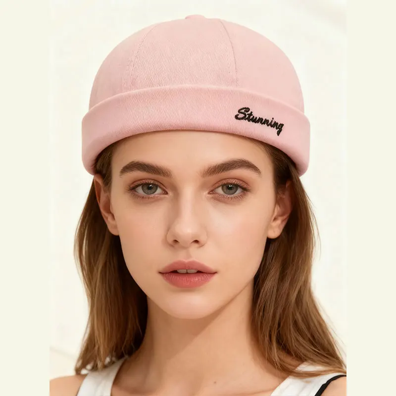 Gorra de vendedor de periódicos con letras unisex, moderna, cálida y elegante sin ala