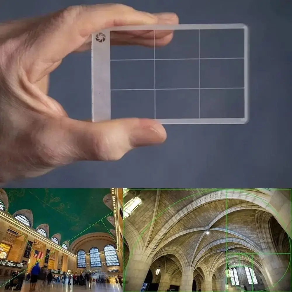 Sketch Artist Transparent Viewfinder Ruler Composition Drawing Golden Ratio Ruler Clear Acrylic Fibonacci Viewer Art Tool