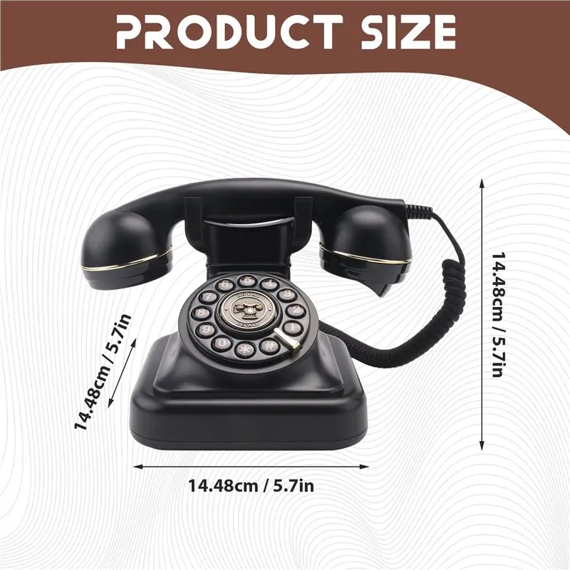 Hot Selling-Retro Landline Telephone,Old Fashioned Vintage Landline Phones With Classic Metal Bell Retro Telephone For Home