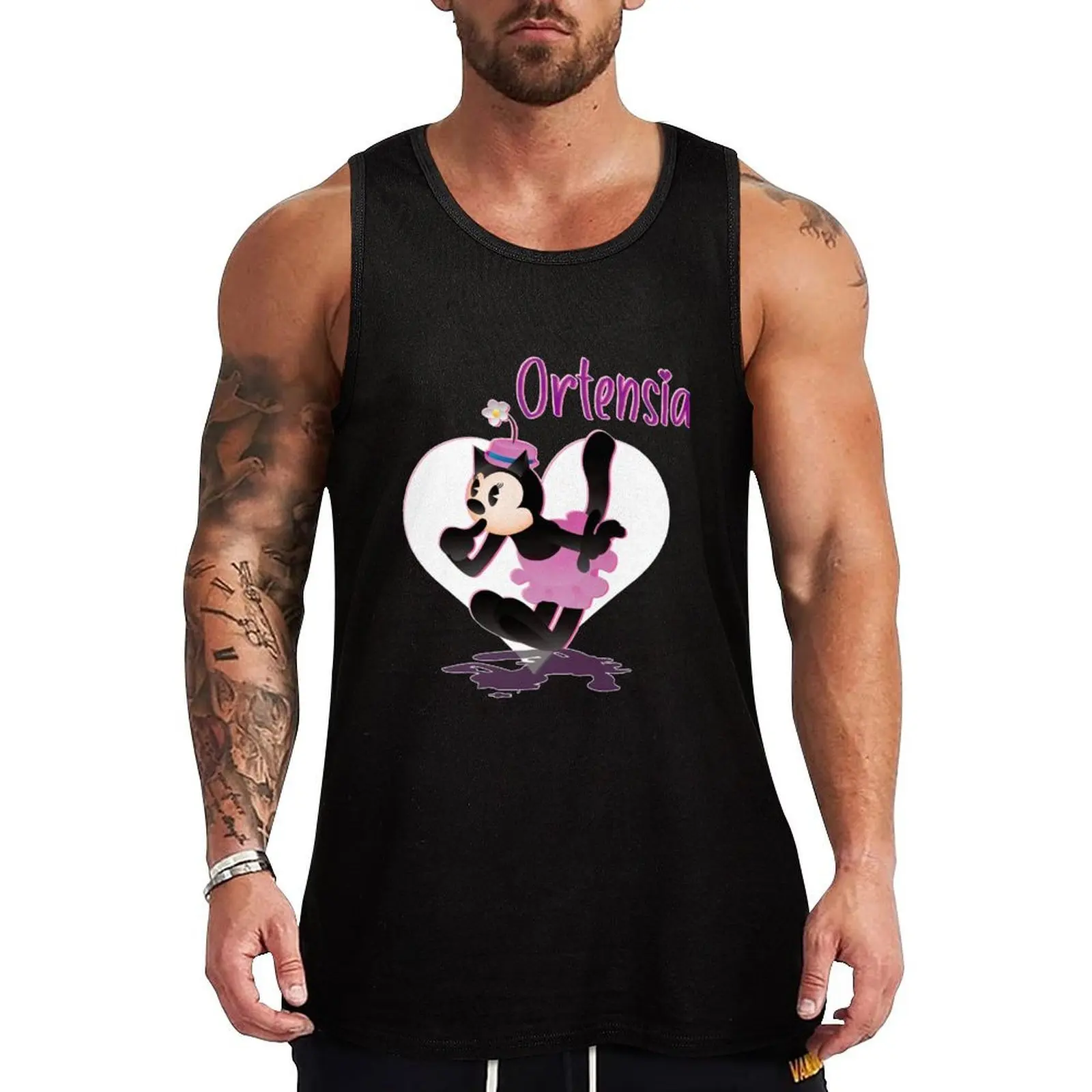 

Ortensia Love Tank Top Pattern Print Tank Top Casual Graphic Sleeveless Top