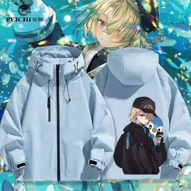 

Anime Genshin Impact Freminet Windbreaker Jacket Hoodie Cosplay Autumn Winter Men Women Coat Loose Tops anime