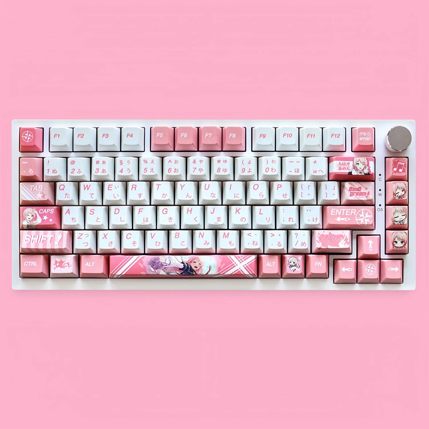 Cute girl style Keycaps Cherry Profile PBT 129 Keys For Music Band Style Key Caps for Mx Switch Mechanical Keyboard DIY Custom