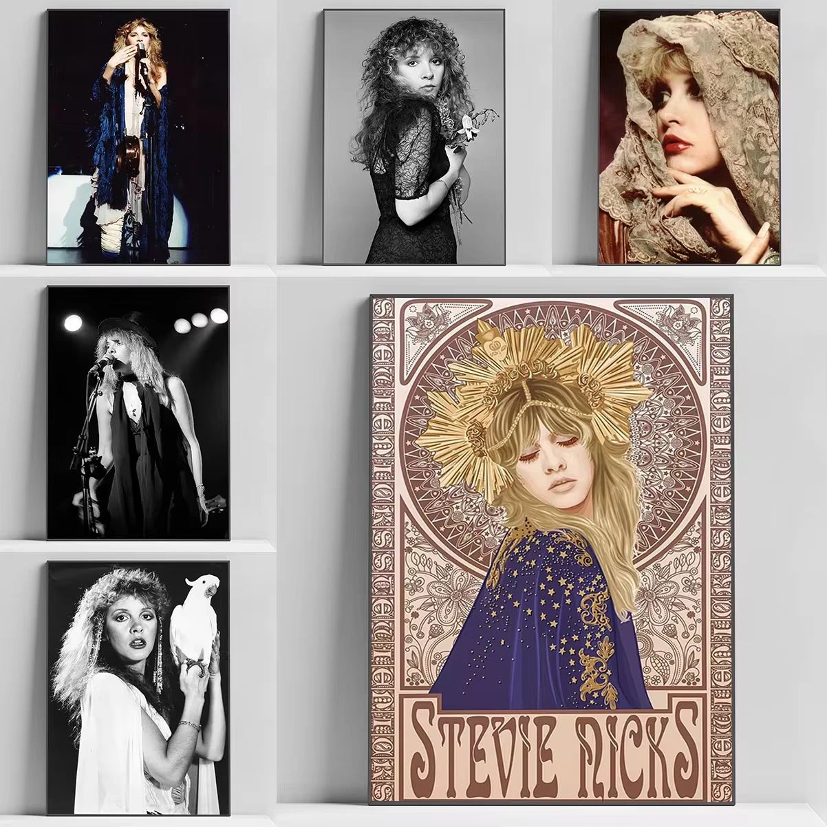 American Rock Singer Stevie Nicks Poster Gaming Room Decoration Home Posters for Wall Decor Painting on Canvas Art Print Bedroom