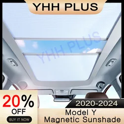 For Tesla Panoramic Sunshade Parts Model Y Juniper Integrated Car Roof Shade Retractable Sun Visor 2025 Interior 2021-2026 Parts