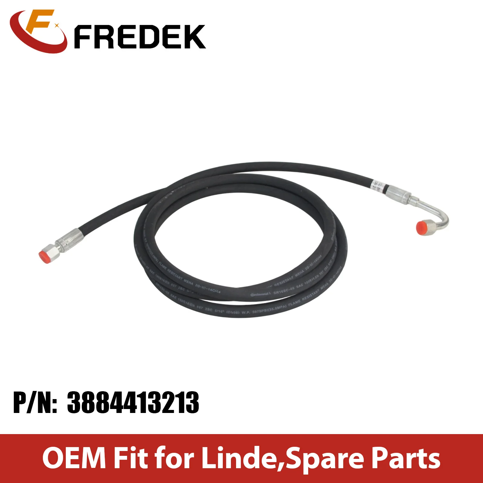 China Forklift Spare Parts High Pressure Oil Pipe 3884413213 Hydraulic Hose Assembly for Linde 388 E35 E40 Electric Forklift