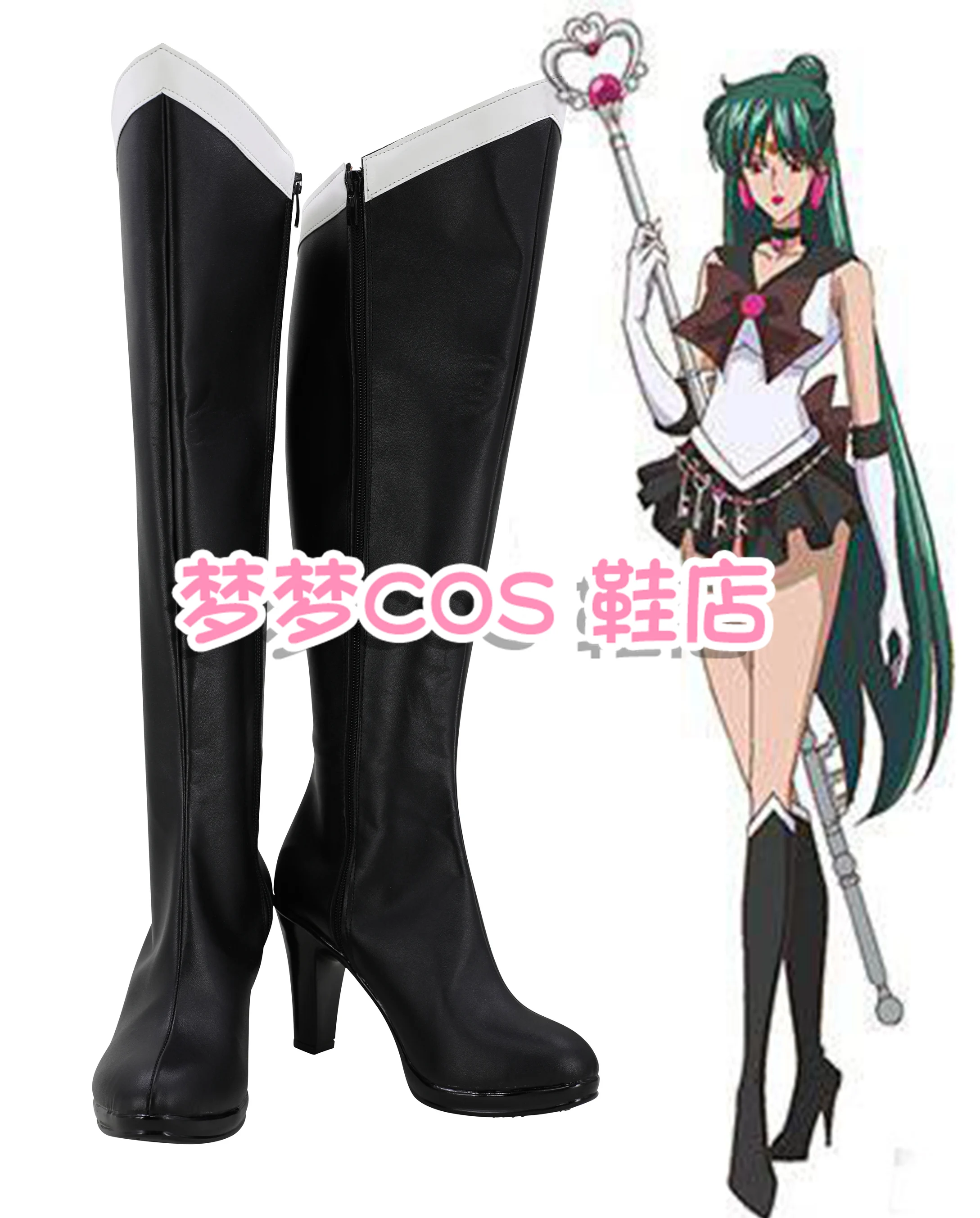 

Аниме Sailor Pluto Meiou Setsuna Trista Meioh Обувь для косплея Сапоги ручной работы из искусственной кожи Карнавальные вечерние сапоги для Хэллоуина