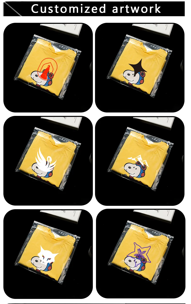 50 Stück Quadratische Transparente Reißverschlusstaschen Kleidungsverpackungsbeutel Kleiderverpackungsbeutel Unterstützen Individuelles Logo – Detail 5