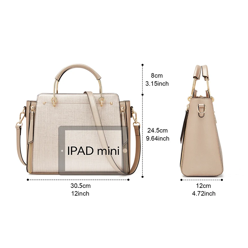 Imagem -03 - Bolsas de Ombro Crossbody de Couro Foxer-split para Mulheres Bolsas de Grande Capacidade para Senhoras Escritório Trajeto Bolsa com Alça Superior Bolsas Elegantes