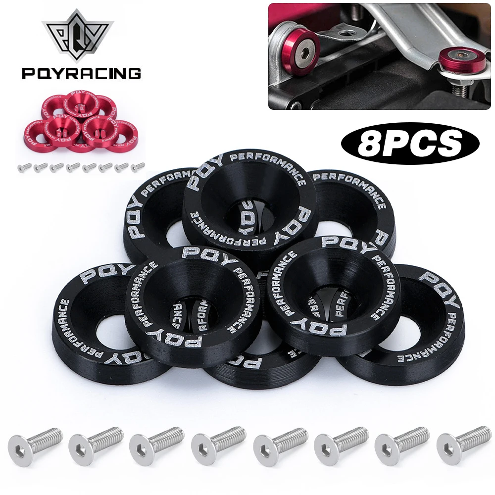 8Pcs M6 Car Modified Hex Fasteners Fender Washer Bumper Engine Concave Screws Fender Washer License Plate Bolts Car styling