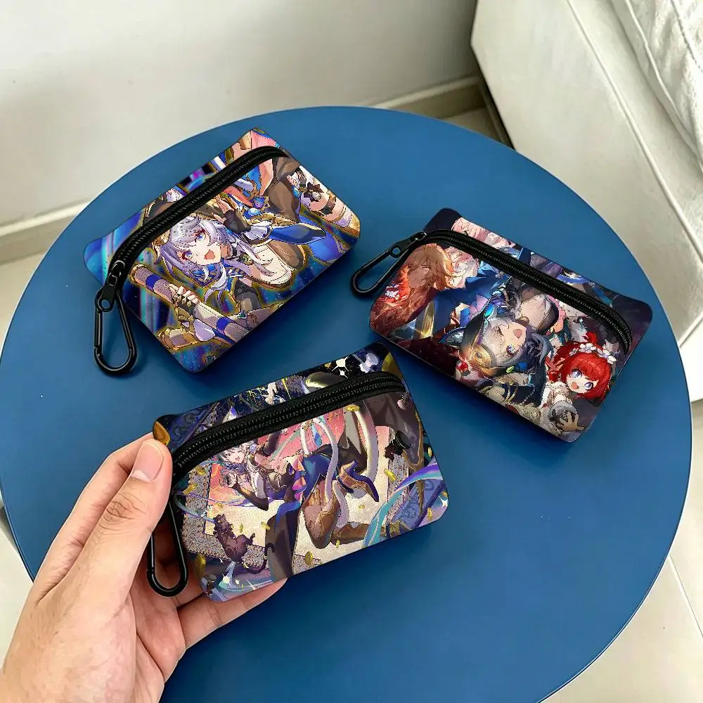 game Honkai Star Rail Cipher Multifunctional Oxford Cloth Small Pouch With Hook Mini Coin Wallet Earbud Storage Bag