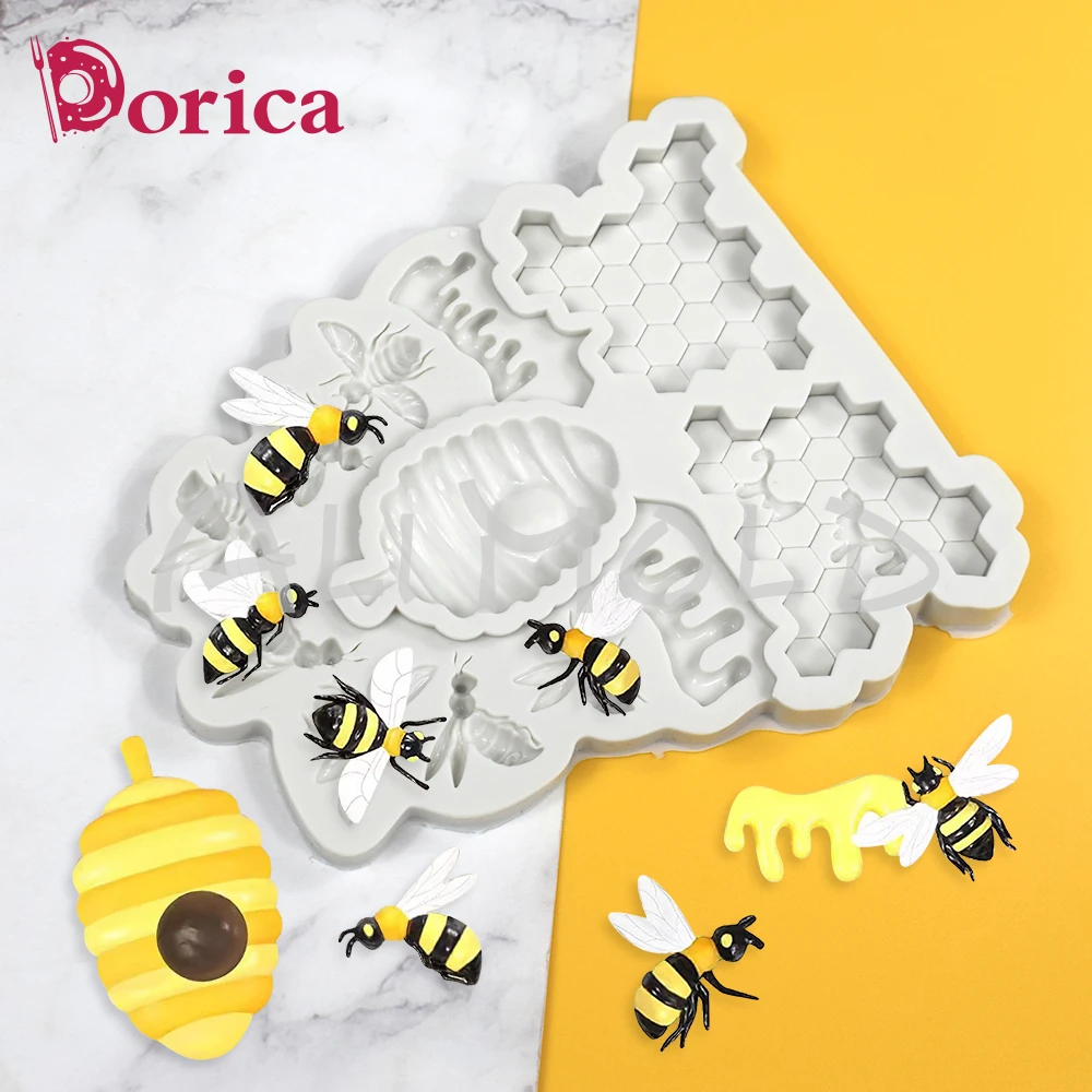 Bee/Honeycomb Fondant Silicone Mold DIY Chocolate Cake Mould Resin Clay Model Cake Decorating Tools Kitchen Baking Accessories
