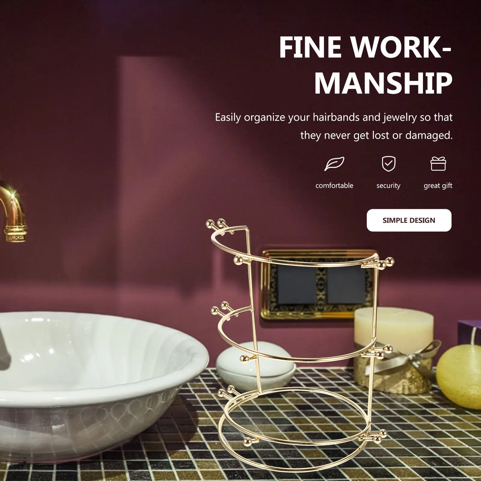 Three-Tier Crown Display Stand Bride Headband Storage Rack Home Supplies Organizer Headband Holder Stand Crown Display Rack