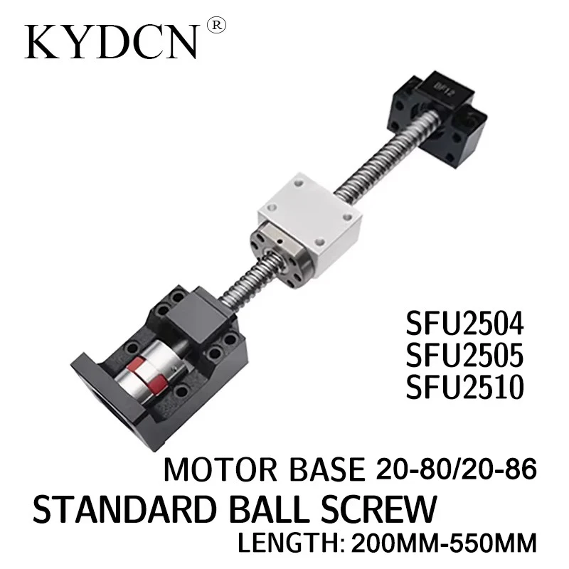 

High precision SFU2504 SFU2505 SFU2510 ball screw screw nut stepper servo motor integrated bearing seat set