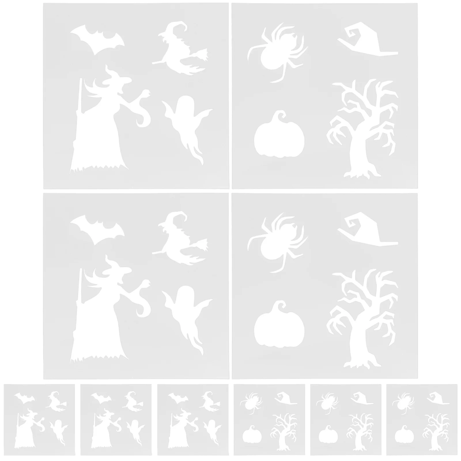 10 листов, пластиковые трафареты для Хэллоуина, набор трафаретов для рисования, многоразовый трафарет для аэрозольной краски, товары для дома, праздничное украшение