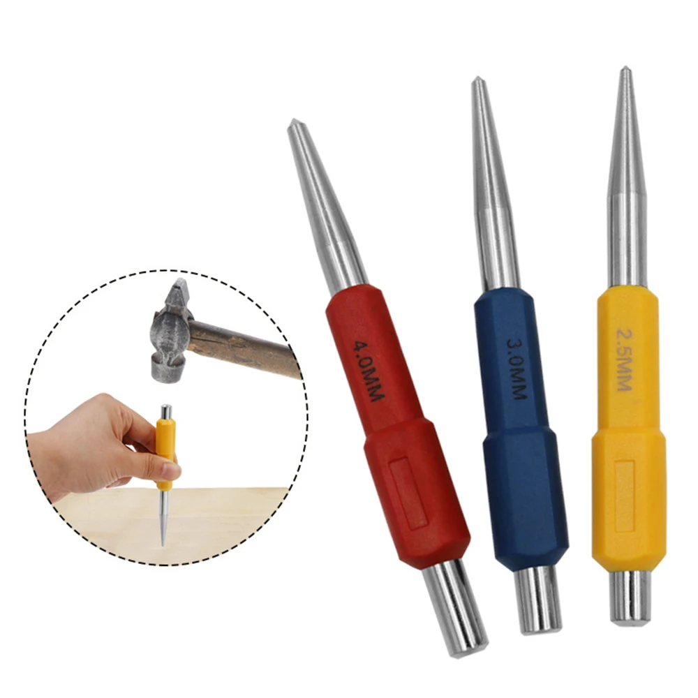 

3pcs/set Center Punch High Hardness Positioning Punch Fitter Punch Chisel Pricker Durable Central Hole Positioning