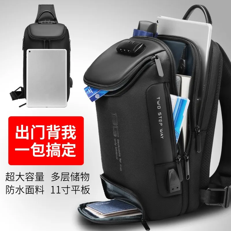 Anti-theft Multifunction Crossbody Bag for Men Shoulder Messenger Bags Male Waterproof Short Trip Chest Bag Pack