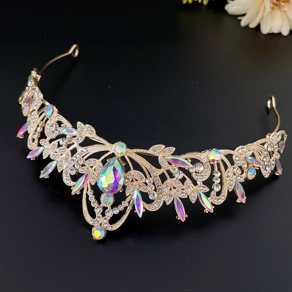 

1Set Bridal Jewelry Set Crown Necklace Earrings Rhinestone Women Dangle Earrings for Wedding Prom Evening Party Accessory