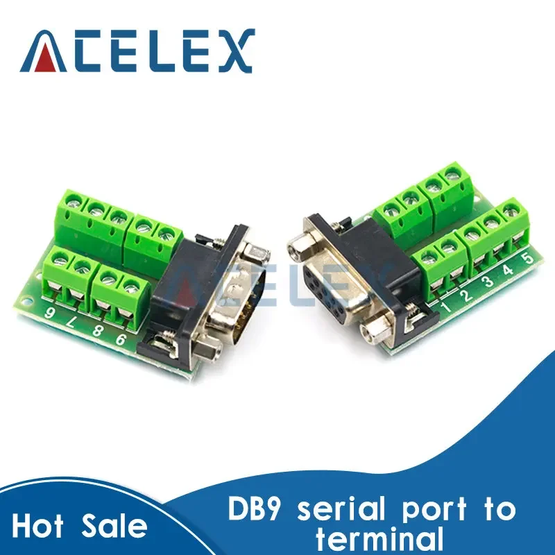 DB9 Male Female Adapter Signals Terminal Module RS232 Serial To Terminal DB9 Connector