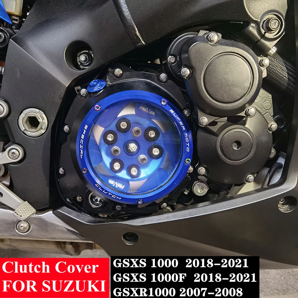 GSX-R  GSX-S クラッチカバー シースルー Suzuki gsxs 1000 1000f 2018-2021エンジン用クリアクラッチカバー